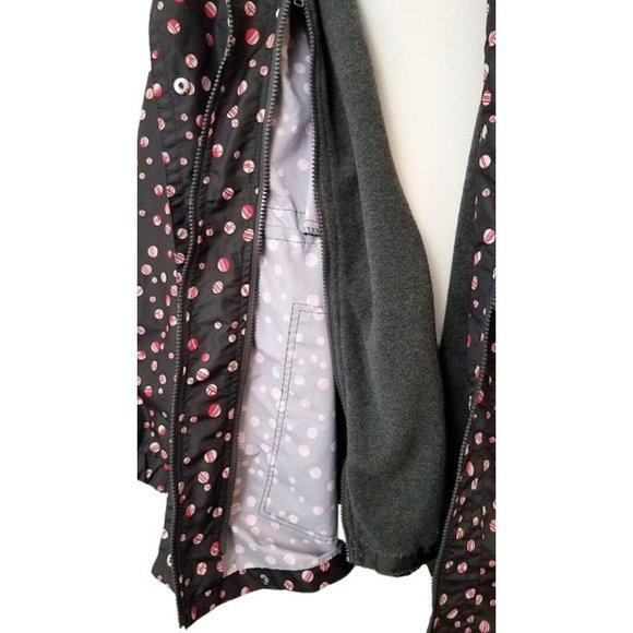 WOMAN WITHIN Black & Red Hooded Zip Coat Jacket Women's 2X 26/28 - Picture 9 of 9